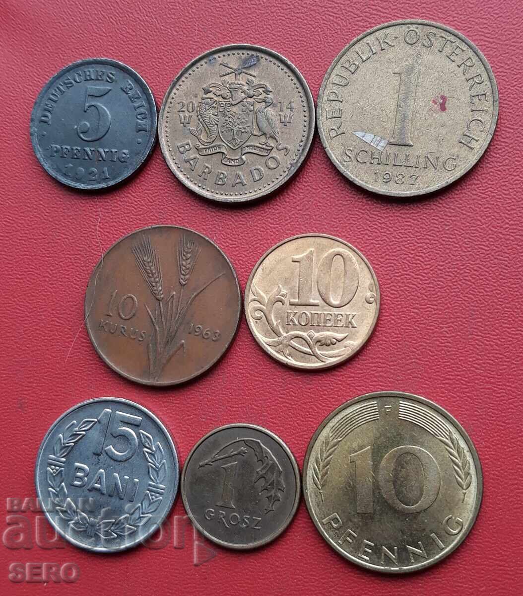 Lot mixt de 8 monede