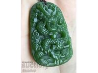 БЗЦ! 145к-тa естествена висулка амулет нефрит дракон от 1ст!