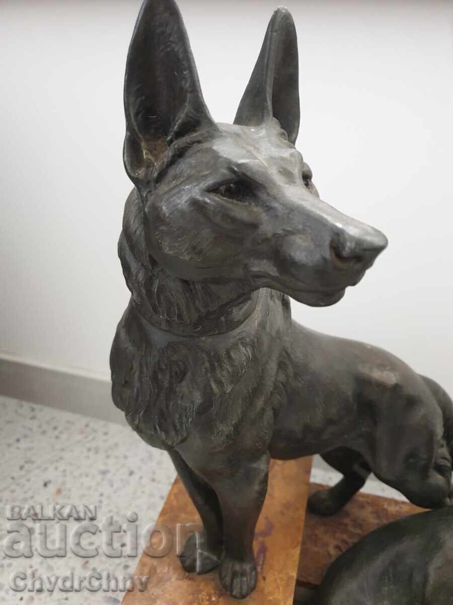 Аукцион 57см-20кг Carvin статуетка/фигура/скулптура кучета-овчарки