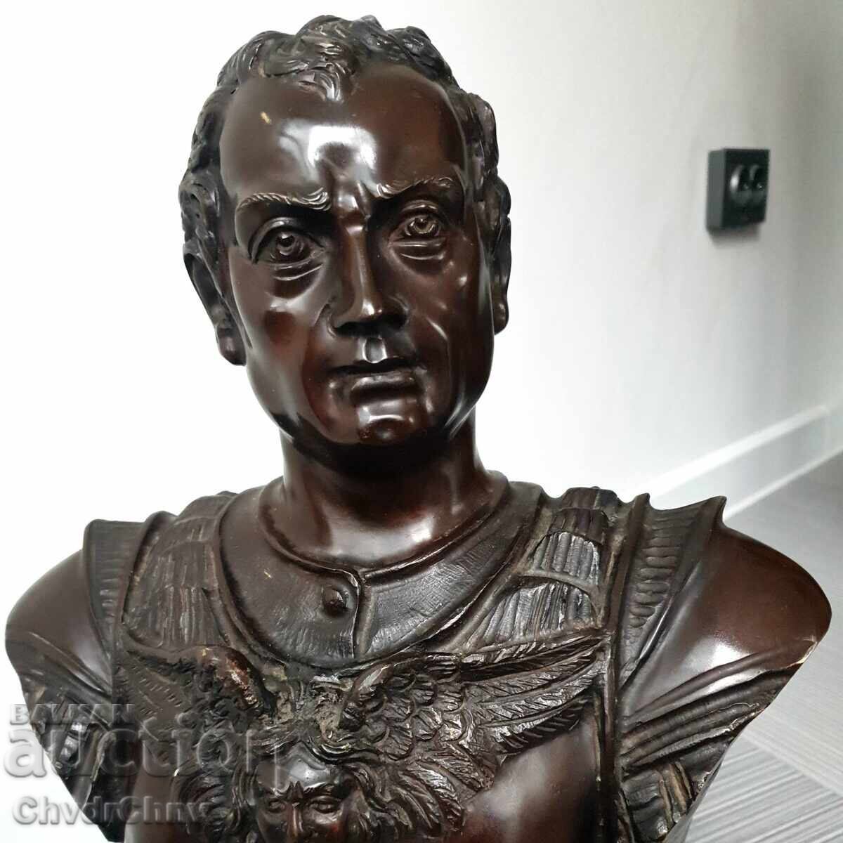 35см-14кг Ruocco бронзова скулптура-бюст/римски император - 5