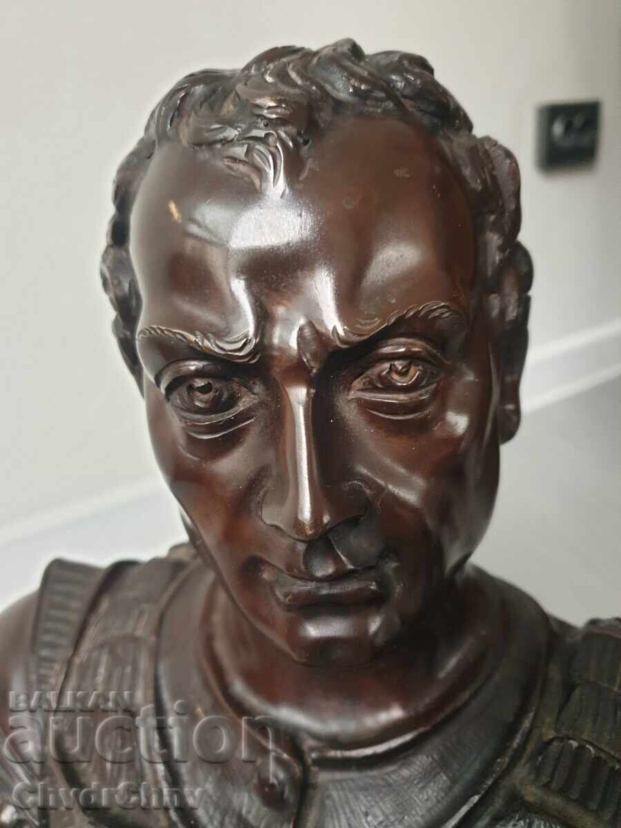 35см-14кг Ruocco бронзова скулптура-бюст/римски император - 6