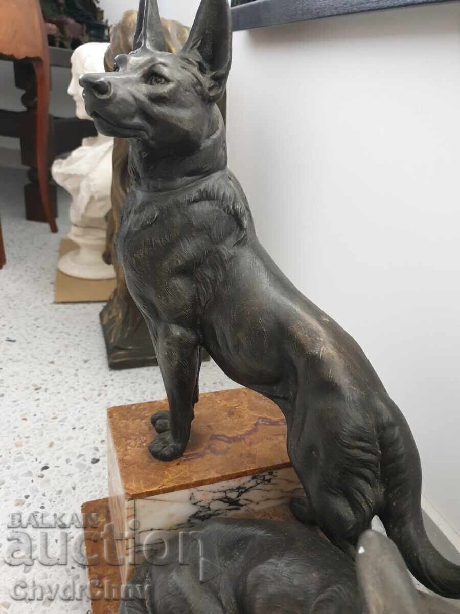 57sm - 20kg Carvin statuetă/figură/sculptură câini-ciobănești - 6