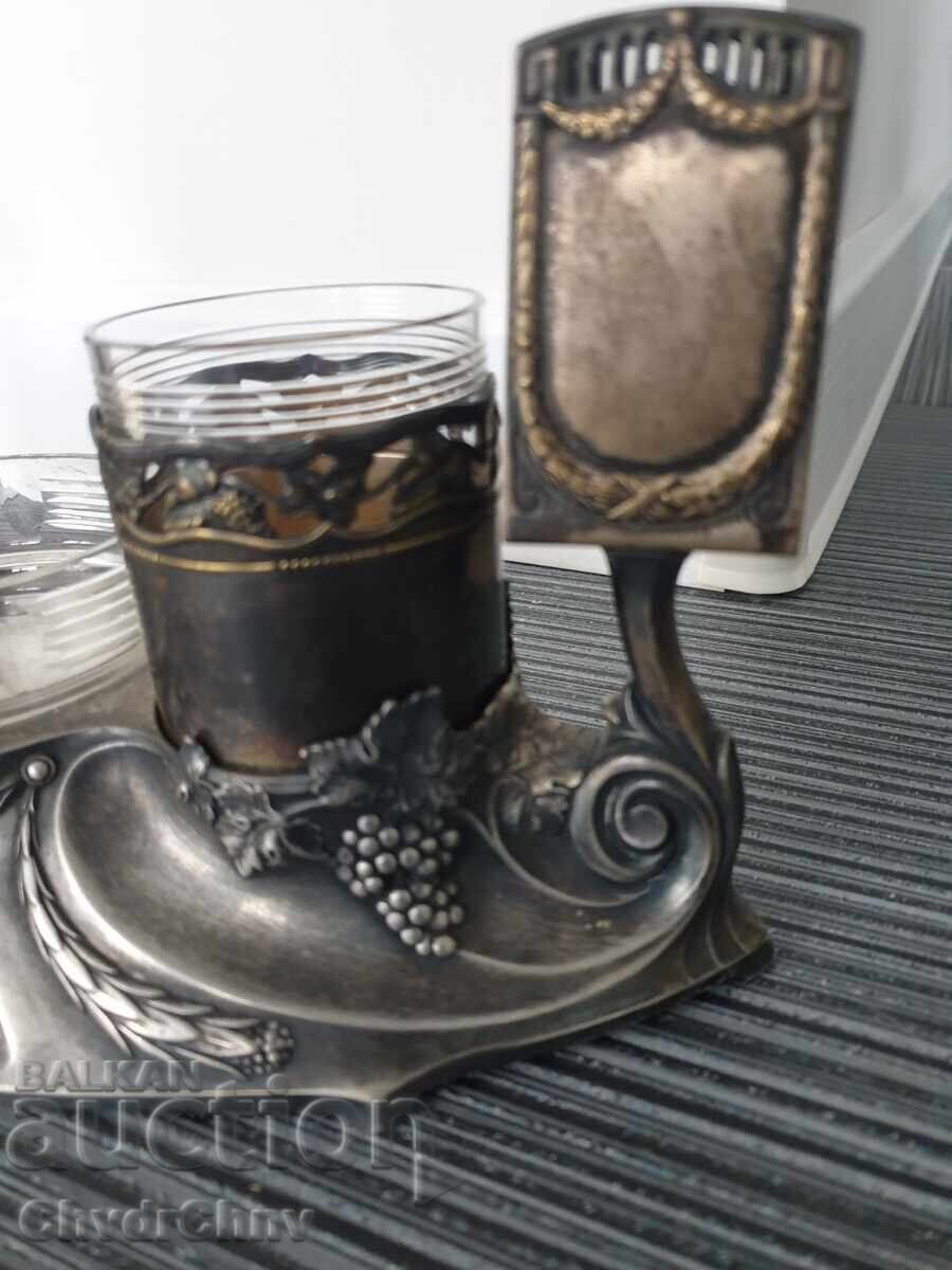 WMF drinking/smoking set/glasses-ashtray-matchbox holder - 5