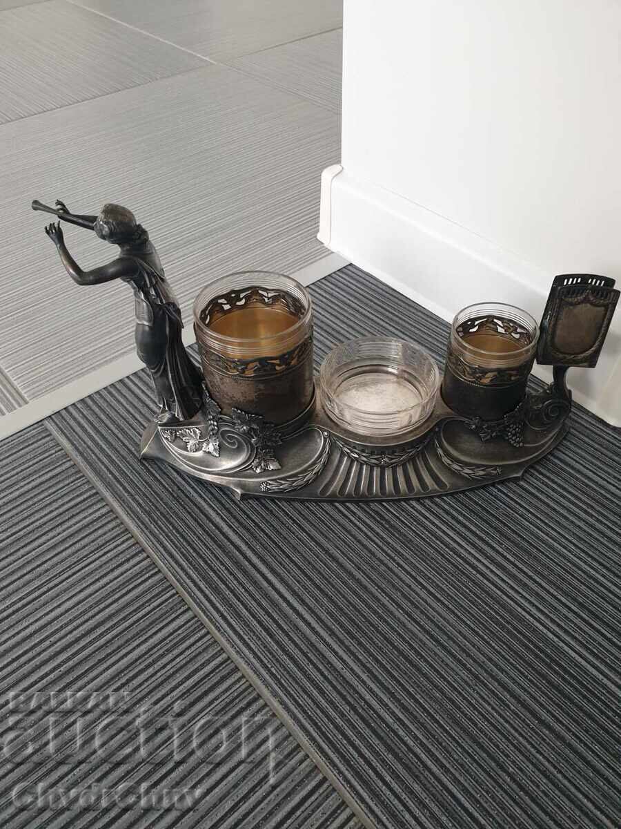 WMF drinking/smoking set/glasses-ashtray-matchbox holder