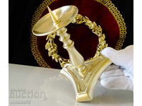 Unique Art Deco bronze candlestick, 14 cm