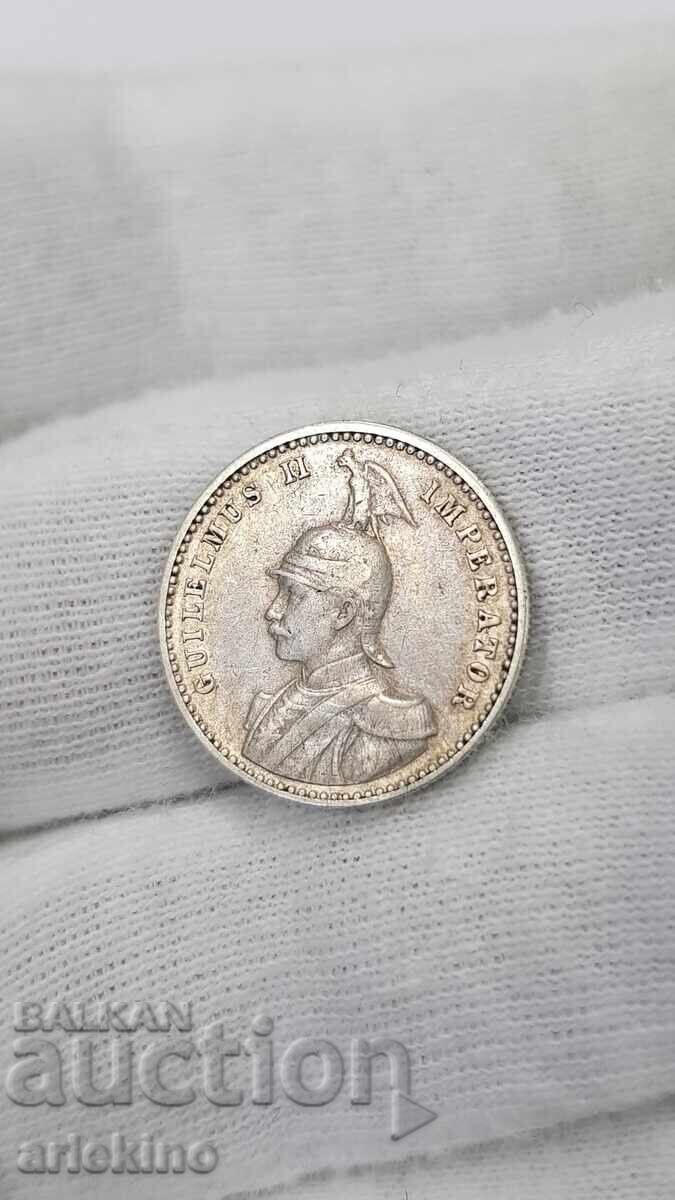 Доставка на Рядка сребърна монета 1/4 Рупеи 1910 , Германия, Африка Доставка на Рядка сребърна монета 1/4 Рупеи 1910 , Германия, Африка