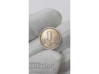 Рядка сребърна монета 25 куруш 1935 - Турция