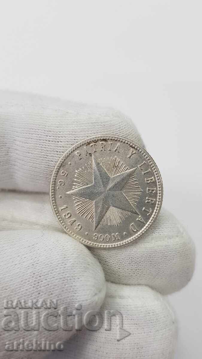 Аукцион Рядка сребърна монета 5 centavos 1949 - Куба Аукцион Рядка сребърна монета 5 centavos 1949 - Куба
