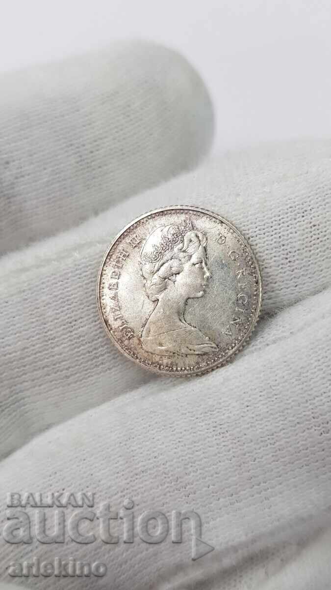 Παράδοση Σπάνιο ασημένιο νόμισμα 10 λεπτών 1867 - 1967 - Καναδάς