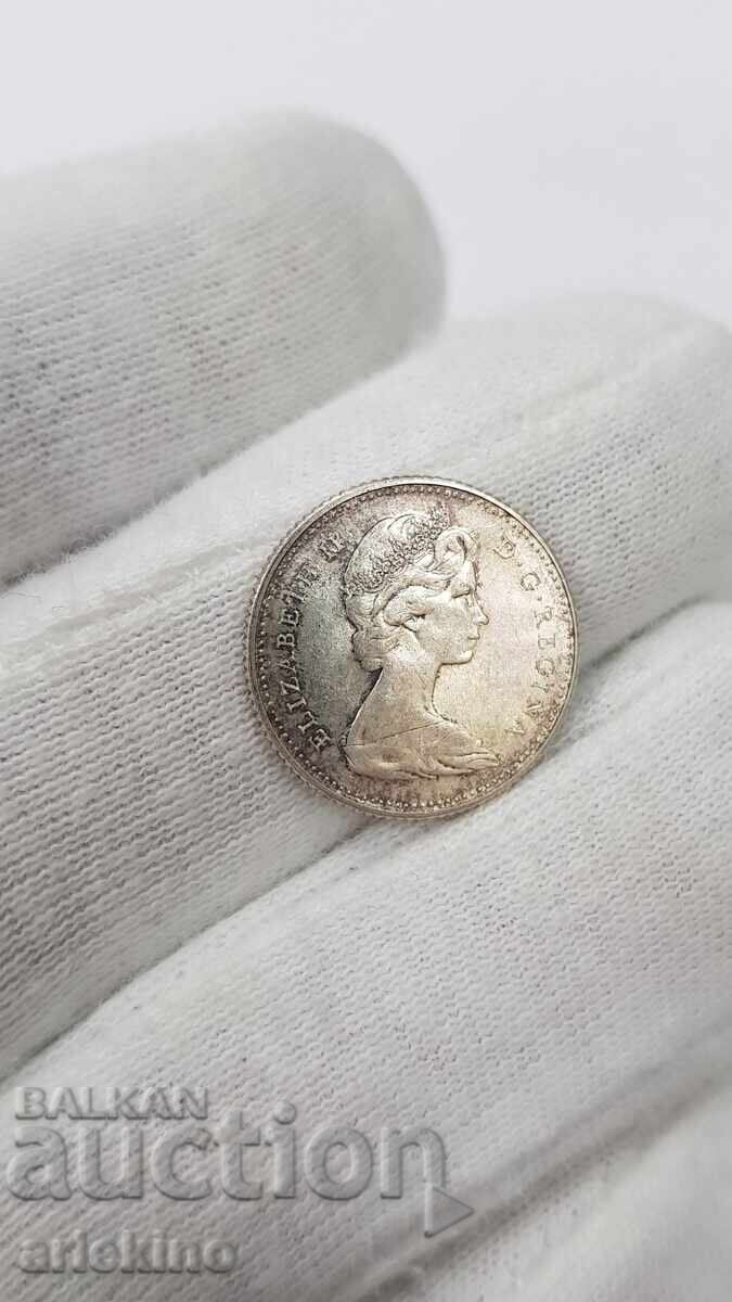 Σπάνιο ασημένιο νόμισμα 10 λεπτών 1867 - 1967 - Καναδάς - 5