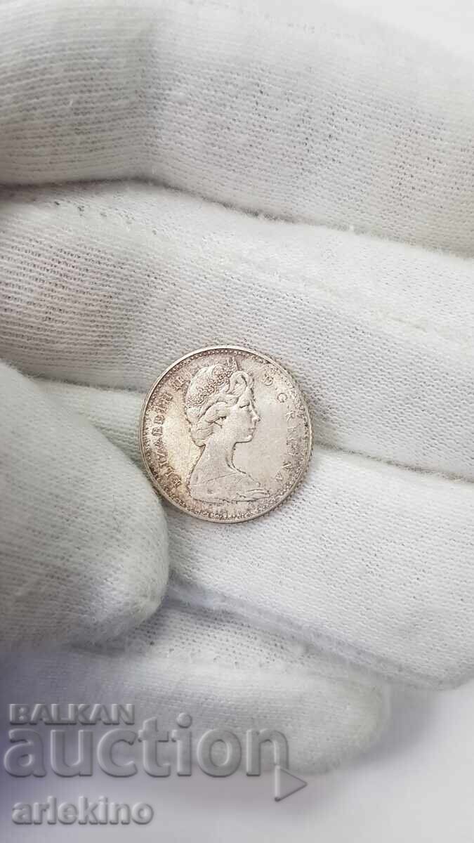 Σπάνιο ασημένιο νόμισμα 10 λεπτών 1867 - 1967 - Καναδάς - 6