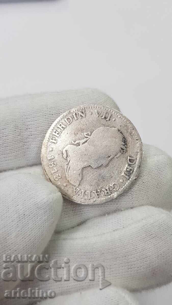 Παράδοση Ryadko ασημένιο νόμισμα 2 ρεάλια 1818 - Ισπανία