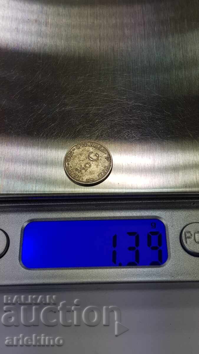 Колекционна сребърна монета 1/10 Гулден 1948 - Нидерландия - 5 Колекционна сребърна монета 1/10 Гулден 1948 - Нидерландия - 5