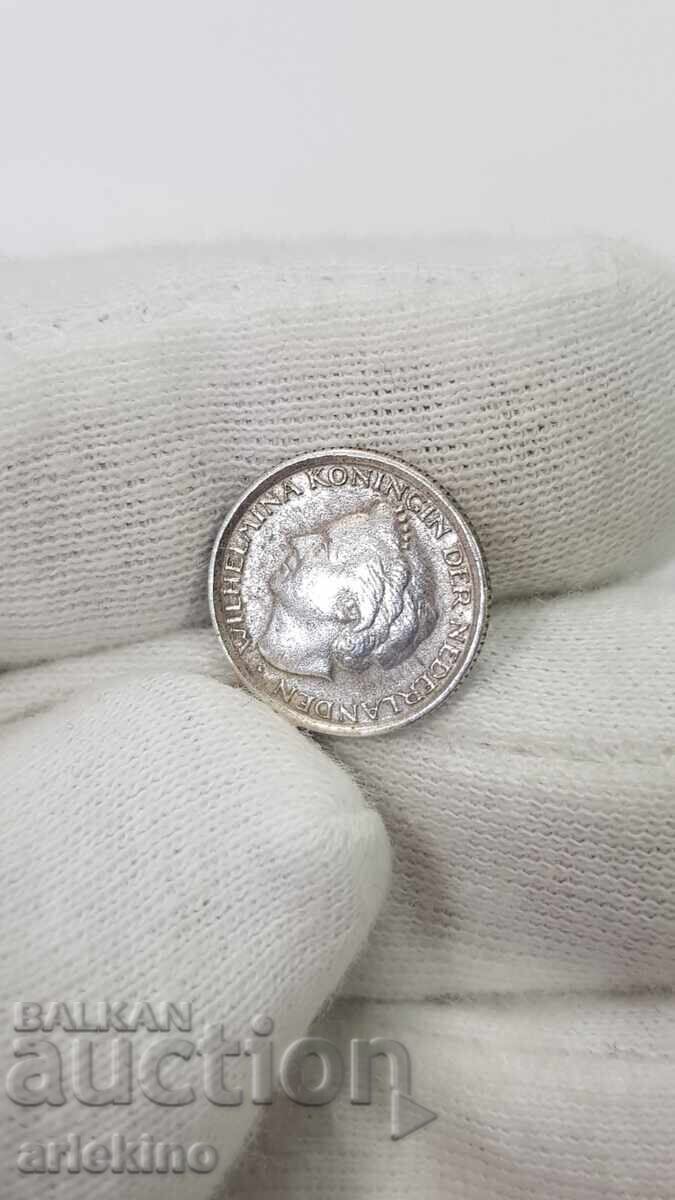 Колекционна сребърна монета 1/10 Гулден 1948 - Нидерландия - 7 Колекционна сребърна монета 1/10 Гулден 1948 - Нидерландия - 7