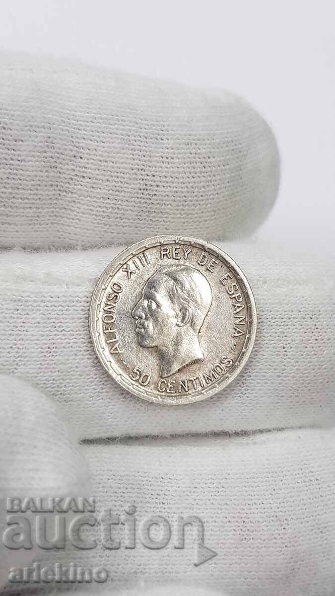 Delivery of Collectible Silver Coin 50 centimos 1926 Delivery of Collectible Silver Coin 50 centimos 1926