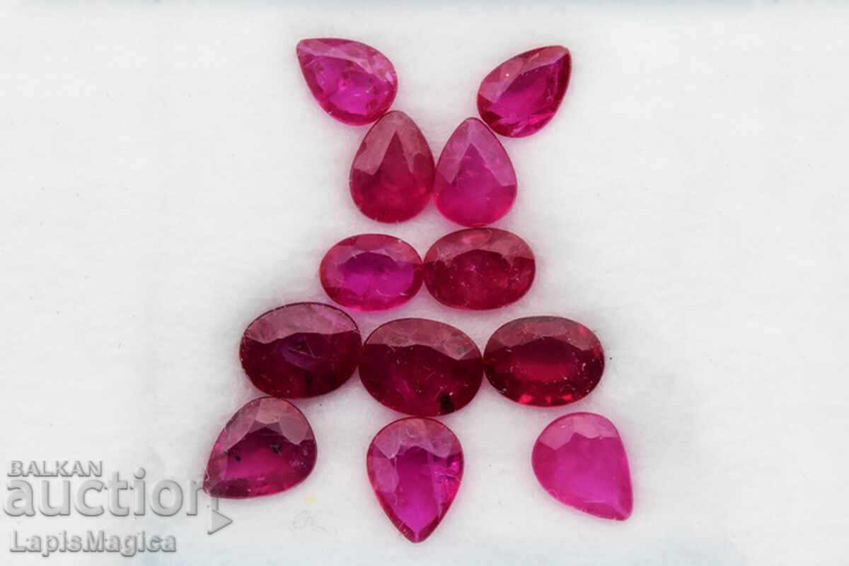 Λοτ 12τμ βιολετί-κόκκινο ρουμπίνι 2.37ct - θερμαίνεται Λοτ 12τμ βιολετί-κόκκινο ρουμπίνι 2.37ct - θερμαίνεται
