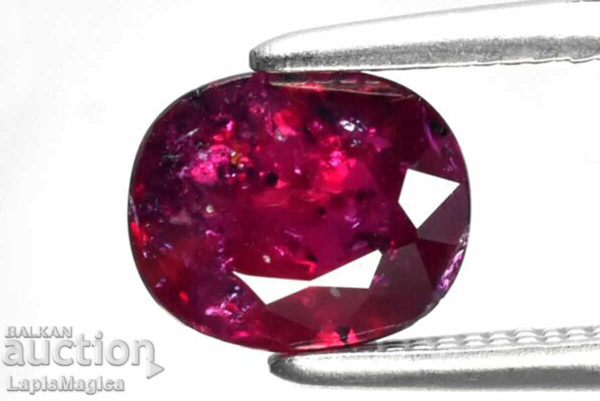 Виолетовочервен рубин - 1.01ct нагряван 6.5x5.5mm cushion шл Виолетовочервен рубин - 1.01ct нагряван 6.5x5.5mm cushion шл