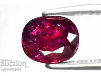 Violet-red ruby - 1.01ct heated 6.5x5.5mm cushion cut