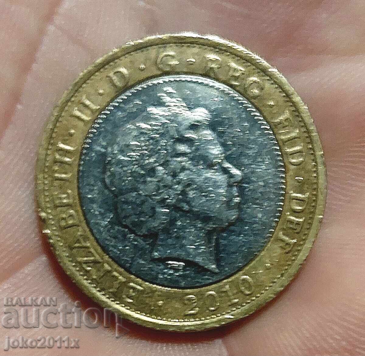 £2 паунда  Великобритания  2010 - юбилейни с цена € 5.50 | 10.76 лв.