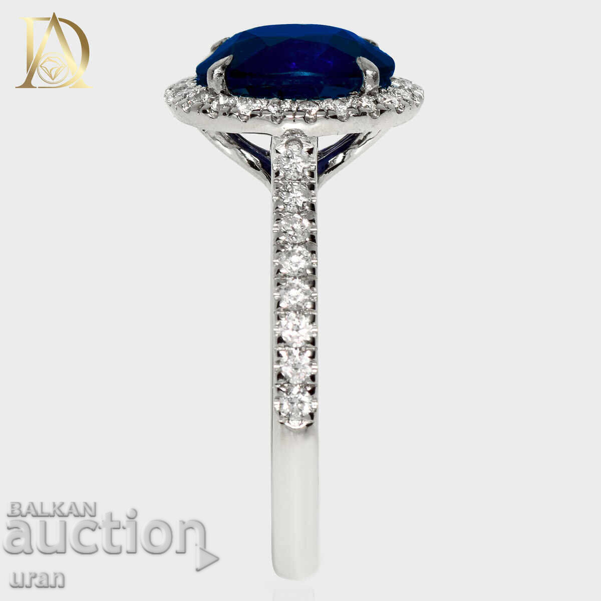 New Gold Ring with 2.81ct Natural Sapphire and Natural Diamonds - 5