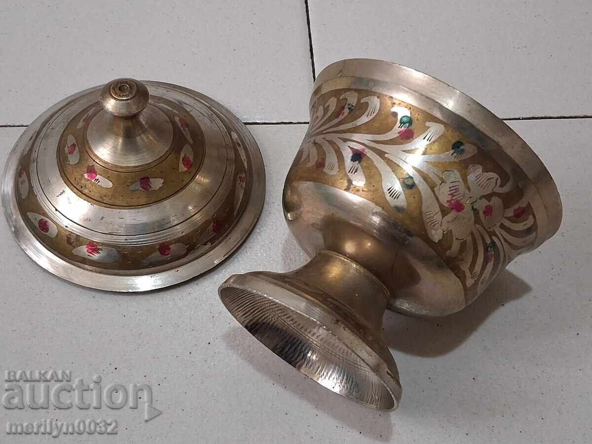 Auction  Metal candy dish service sugar bowl