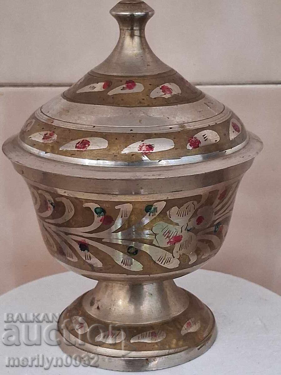 Metal candy dish service sugar bowl