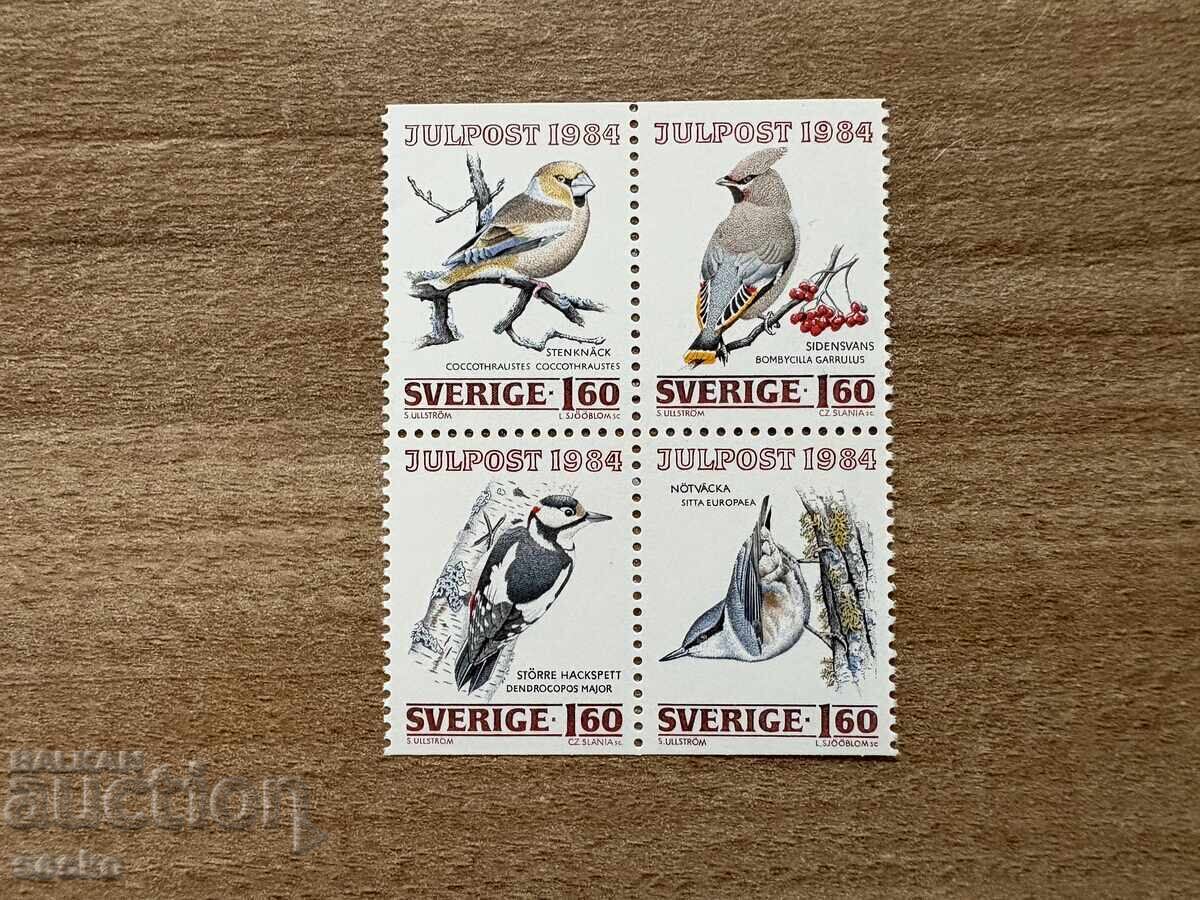 Sweden - Christmas Mail - Birds (1984) MNH