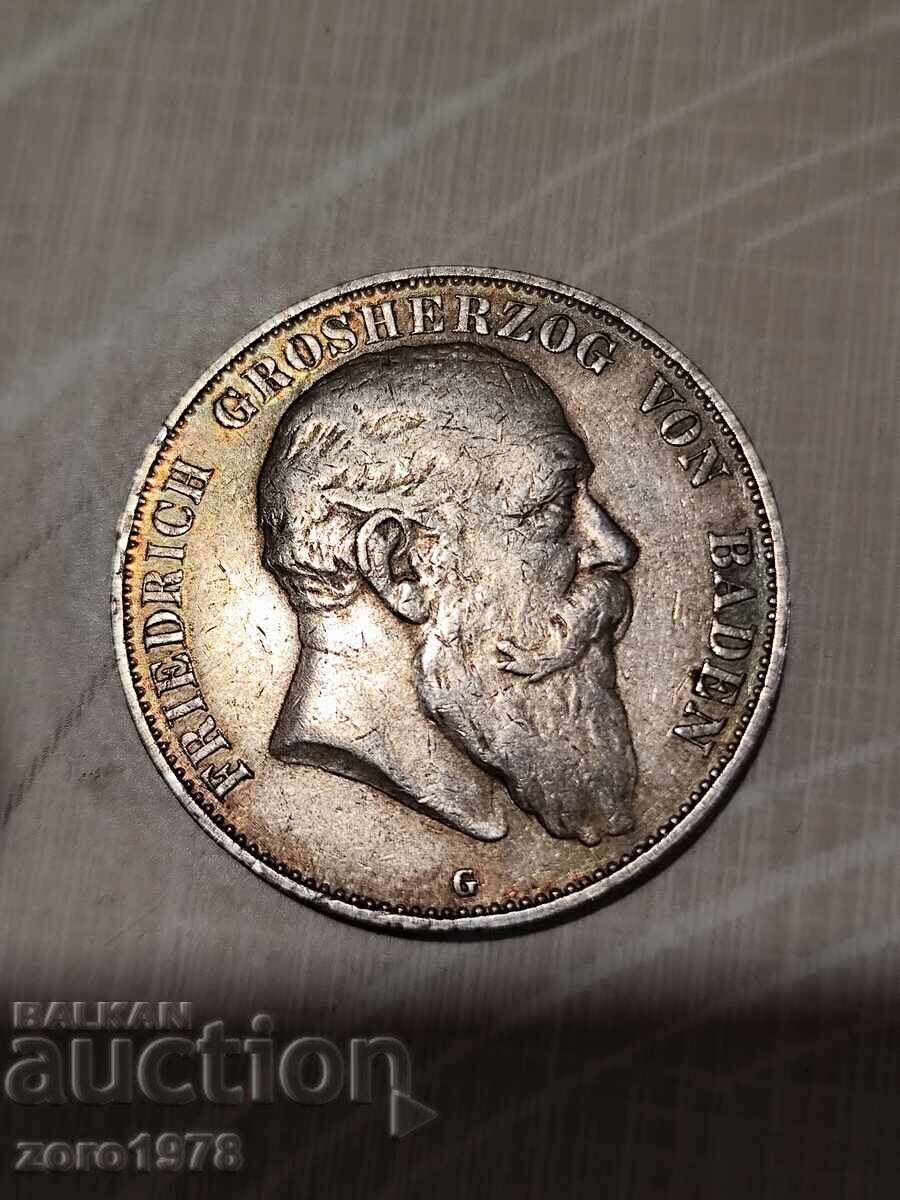 5 Марки 1903 Баден 5 Марки 1903 Баден