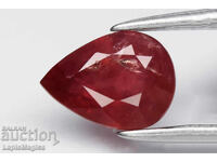 Ροζ-κόκκινο ρουμπίνι από Μαλάουι 0.97ct θερμαινόμενο 7x5.2mm δάκρυ