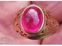 Old antique ring 21k gold with a real ruby