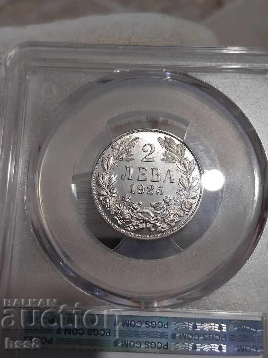 2lv. και 1λβ. 1925 MS67 Κορυφαία Νομίσματα με τιμή € 7000.00 | 13690.81 BGN