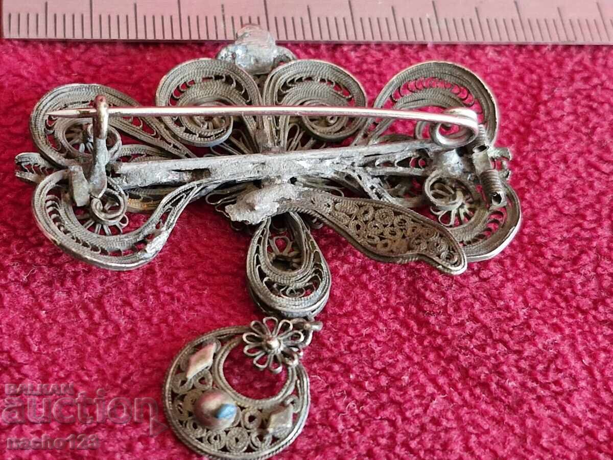 Old silver brooch FILIGREE - 6