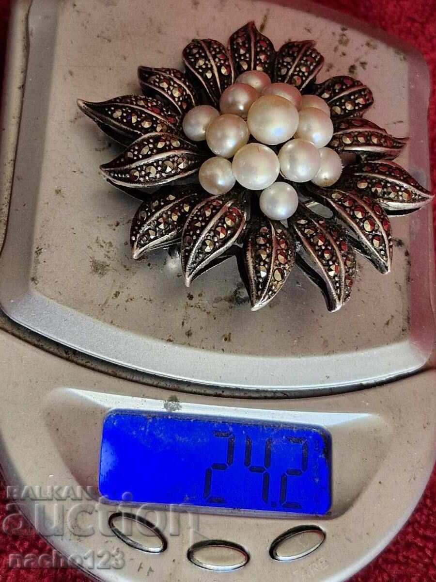 Αντίκα ασημένια καρφίτσα - 7