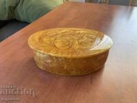 КУТИЯ СТАРА БАКЕЛИТ КАТАЛИН ЦВЯТ КЕХЛИБАР РЕТРО БЪЛГАРИЯ