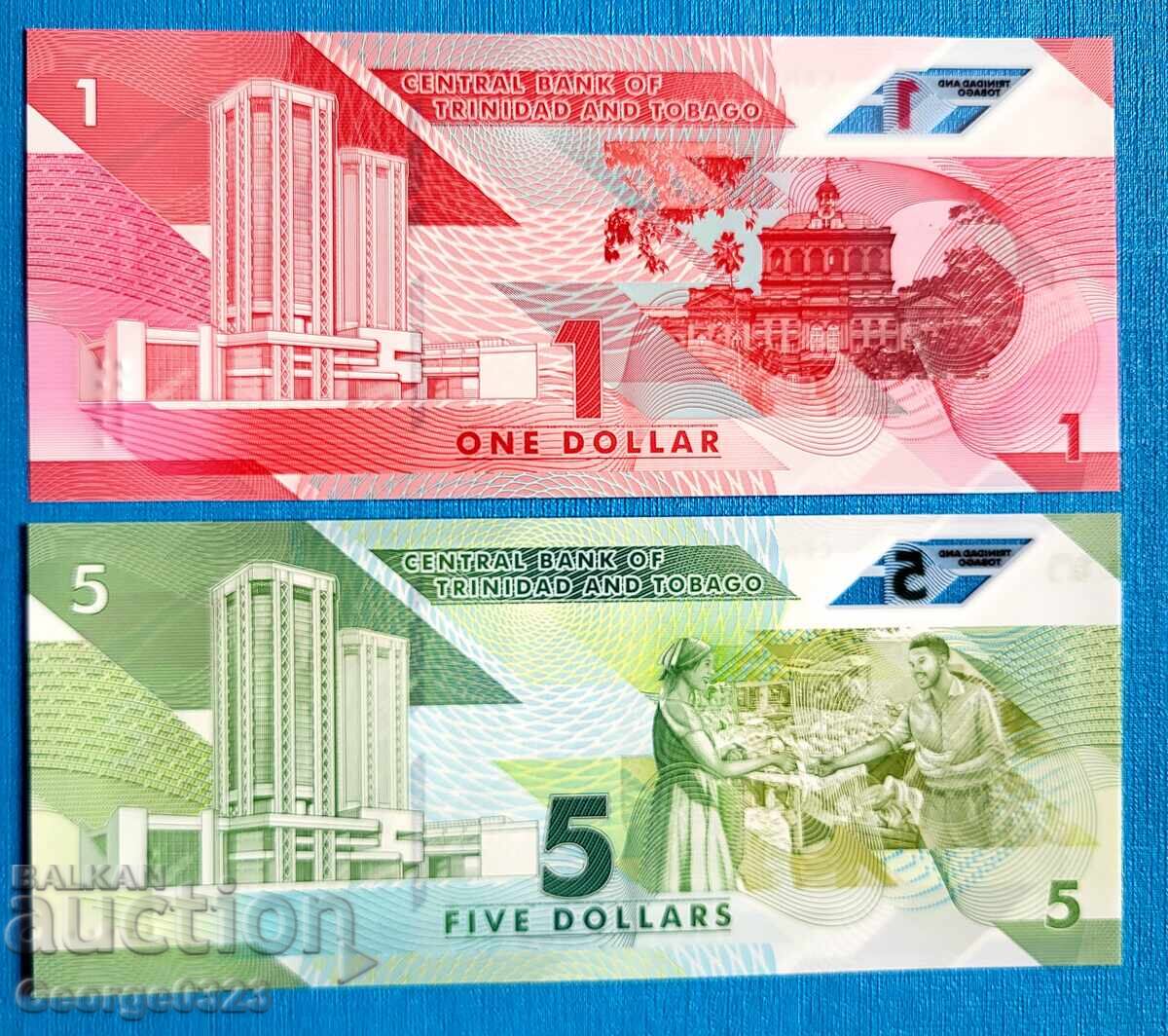 Trinidad and Tobago 1 and 5 Dollars 2 pieces polymer UNC New with price € 5.00 | 9.78 BGN Trinidad and Tobago 1 and 5 Dollars 2 pieces polymer UNC New with price € 5.00 | 9.78 BGN
