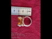 Antique Silver Ring - CITRINE