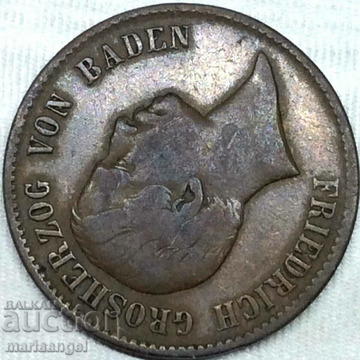 Доставка на 1 кройцер 1856 Баден Германия Принц-регент Фридрих