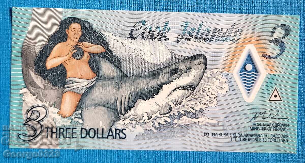 Cook Islands 2021 3 Dollars UNC New