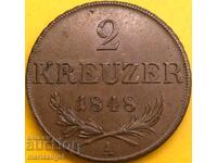 2 kreĭtseri 1848 Austria A - Viena 30mm 16,95g bronz