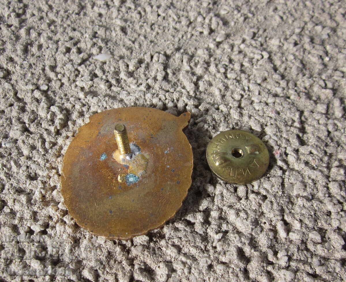 Insigna bulgară veche, semn bulgar vechi, Șofer Excelent, pe șurub - 5