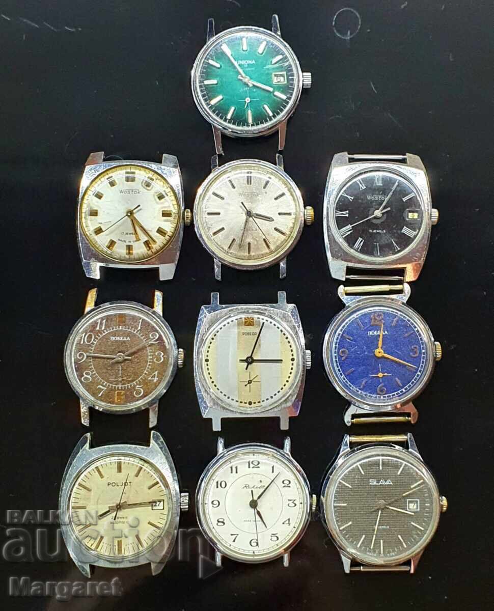 Old Russian watches, 10 pieces Old Russian watches, 10 pieces