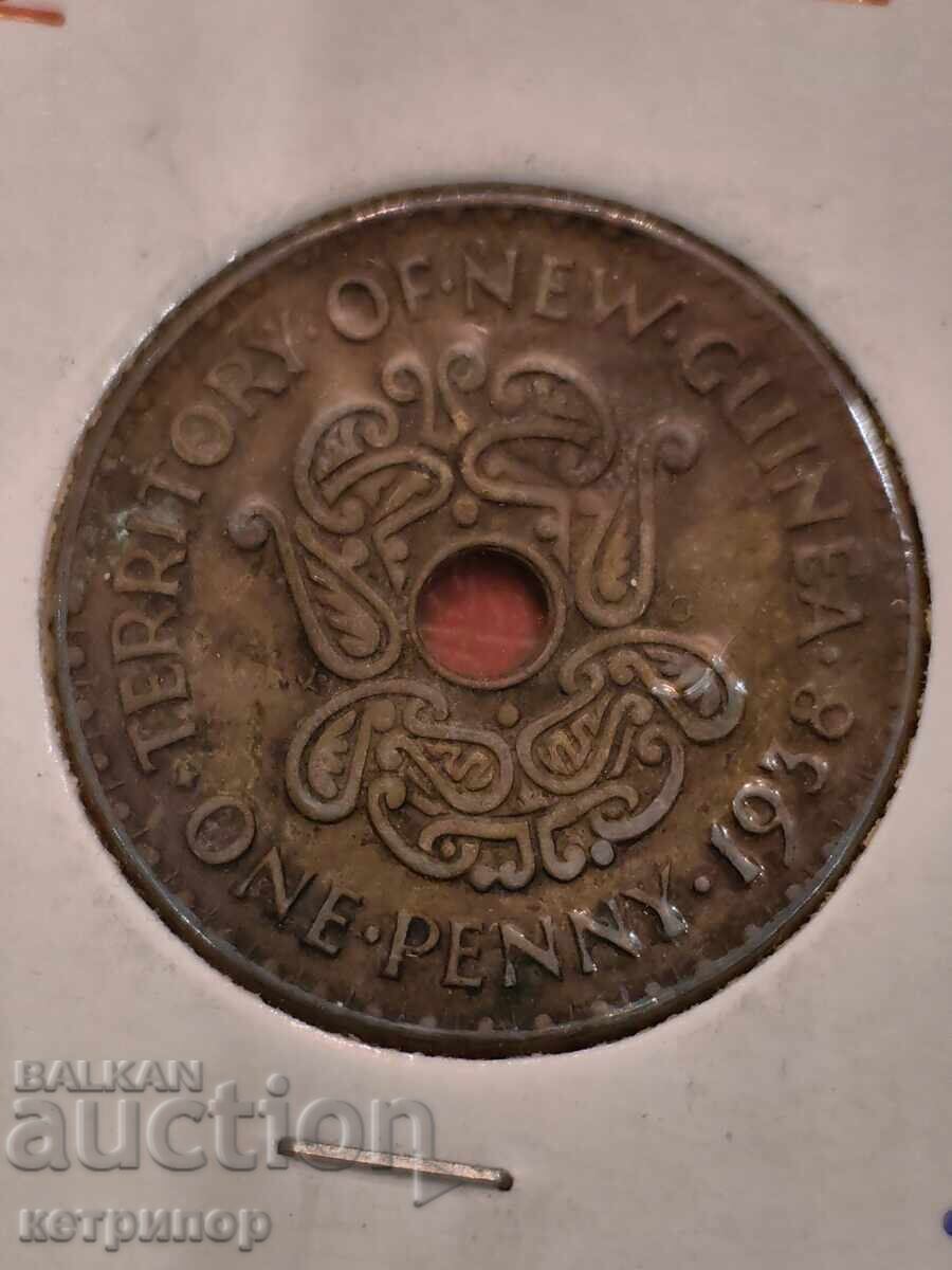 1 пенс Нова Гвинея 1938 г