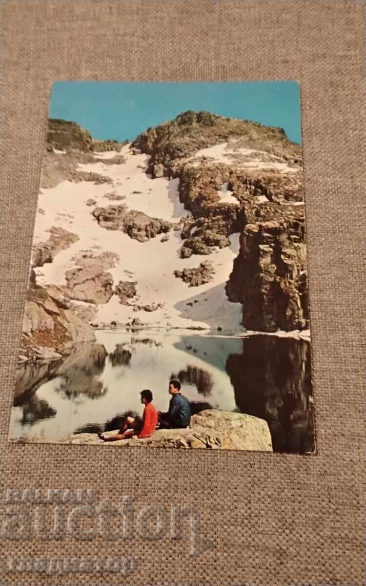 Παλιά καρτ ποστάλ βουνού Ρίλα, κορυφή Ποπόβα Σάπκα