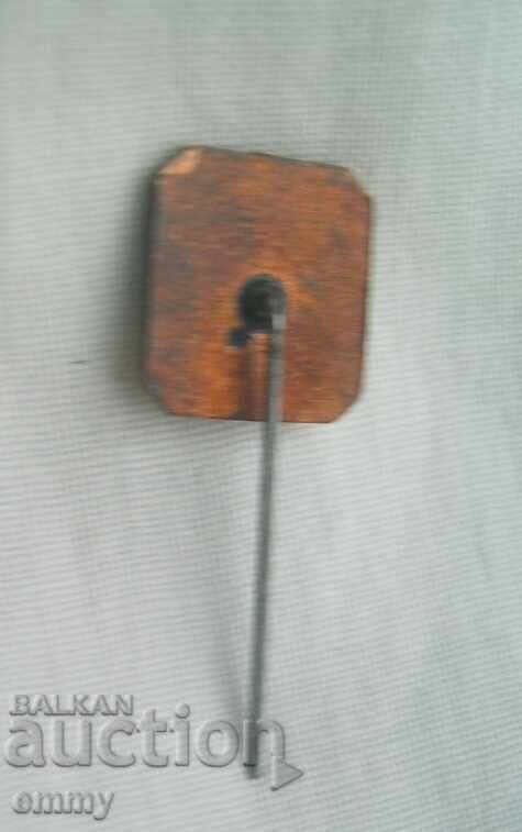 Licitație Regatul Bulgariei, insignă veche, semn - schiuri, schior. Email