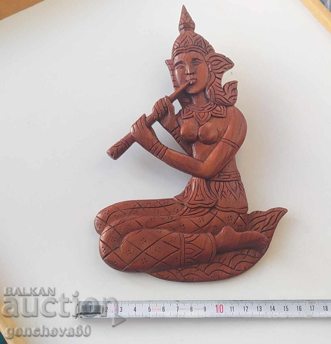 Δημοπρασία Τέχνη τοίχου από σκαλιστό ξύλο τικ