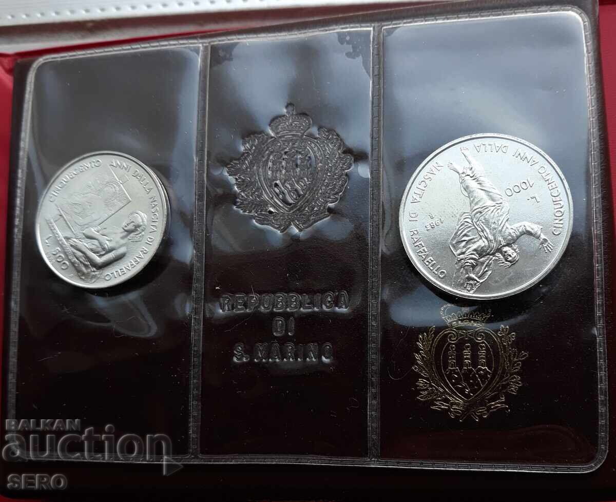 Δημοπρασία San Marino - lot 500 και 1000 λιρών 1983 ασημένια