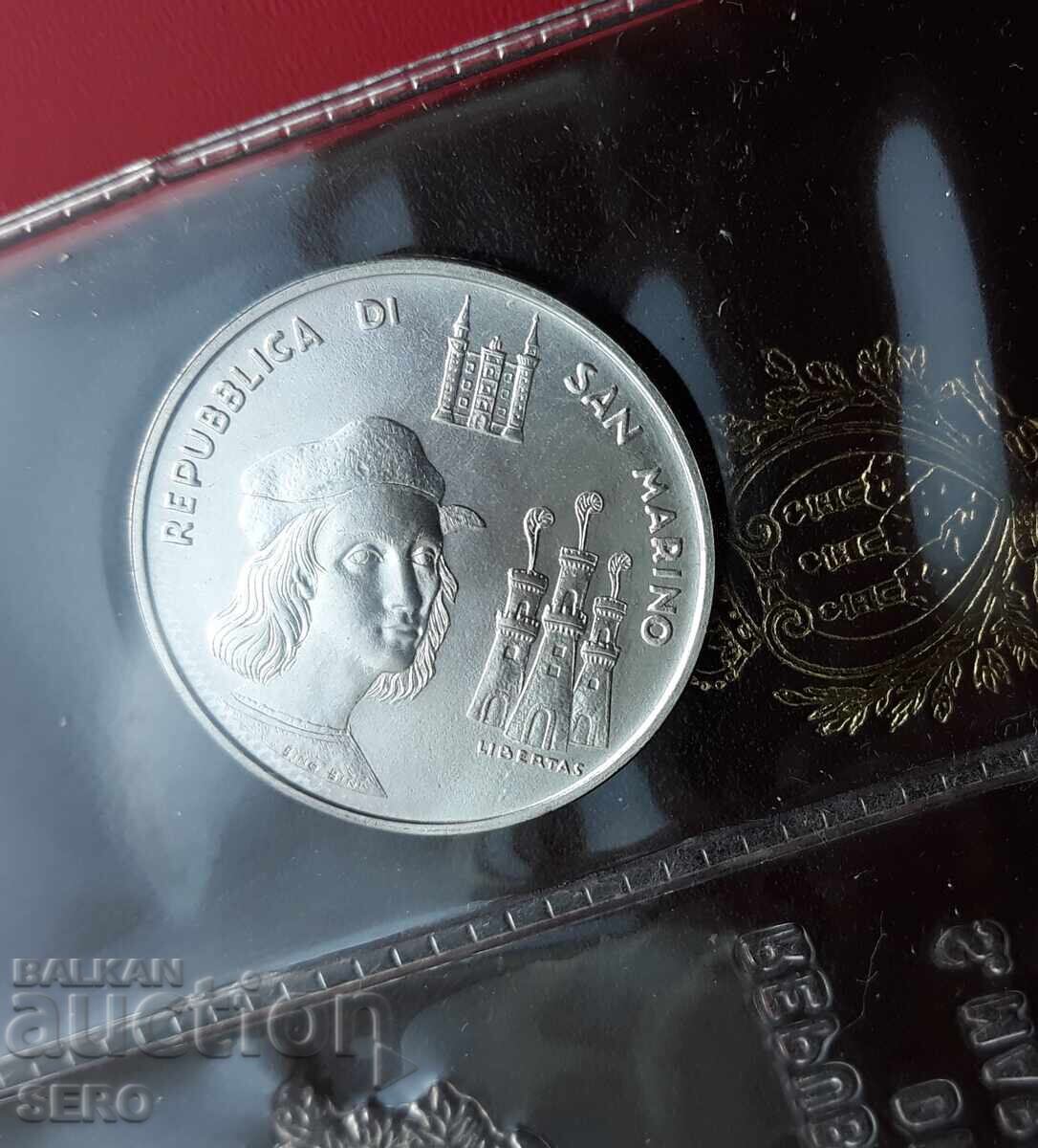 San Marino - lot 500 και 1000 λιρών 1983 ασημένια - 7
