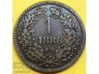 Ungaria 1 Kreuzer 1888 KV - an rar