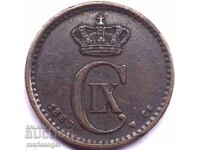Δανία 1883 1 ορε γιορε Christian IX χαλκός