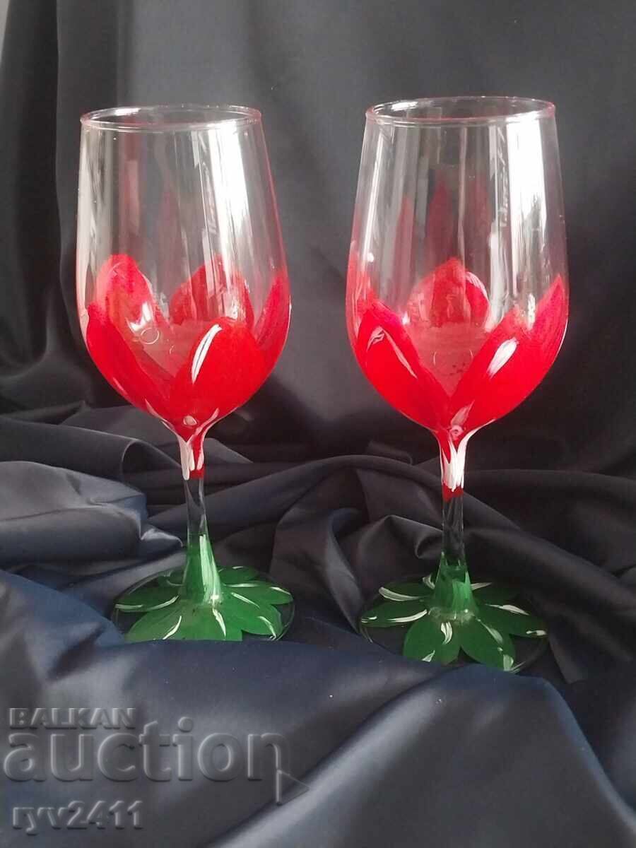 Hand-painted wine glasses Spring with price € 16.80 | 32.86 BGN